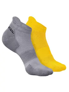 Heelium Men Pack Of 2 Odour-Free Breathable Anti-Bacterial Ankle-Length Socks