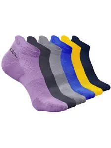 Heelium Men Pack Of 6 Anti-Bacterial Odour-Free Ankle-Length Socks