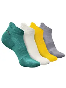 Heelium Men Pack Of 4 Patterned Odour Free Ankle Length Socks