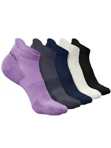 Heelium Men Pack Of 5 Patterned Anti bacterial Ankle Length Socks