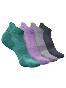 Heelium Men Pack Of 4 Self Design Anti-bacterial Ankle Length Socks