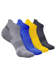 Heelium Men Pack Of 4  Odour-Free Breathable Anti-Bacterial Ankle-Length Socks