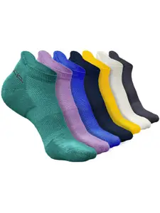 Heelium Men Pack Of 7 Patterned Anti-bacterial Ankle-Length Socks