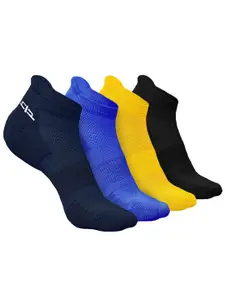 Heelium Men Pack Of 4 Patterned Anti-Bacterial Ankle Length Socks