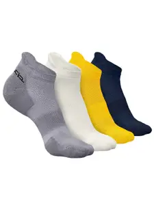 Heelium Men Pack Of 4 Self-Design Anti-bacterial Ankle-Length Socks