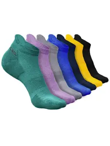 Heelium Men Pack Of 7 Anti-Bacterial Odour-Free Ankle-Length Socks