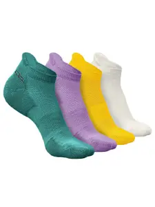 Heelium Pack Of 4 Ankle Length Anti-Bacterial Breathable Odour-Free Socks