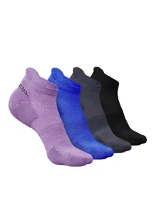 Heelium Men Pack Of 4 Anti-Bacterial Odour-Free Ankle-Length Socks