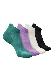 Heelium Pack Of 4 Patterned Ankle-Length Anti-bacterial Breathable Odour-Free Socks