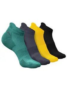 Heelium Men Pack Of 4 Bamboo Anti-Bacterial Odour-Free Ankle Length Socks