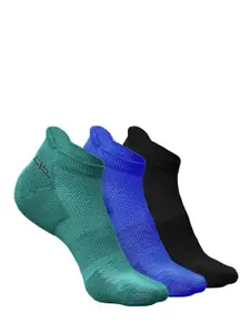 Heelium Men Pack Of 3 Odour-Free Breathable Anti-Bacterial Ankle-Length Socks