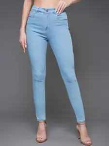 Miss Chase Women Blue Skinny Fit High-Rise Stretchable Jeans
