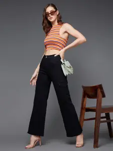 Miss Chase Women Wide Leg High-Rise Clean Look Jeans