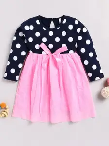 Toonyport Polka Dot Printed Fit & Flare Dress