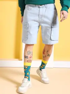 The Indian Garage Co Men Mid Rise Cotton Cargos Shorts