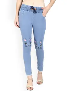 A-Okay Girls Slim Fit Comfort Cotton Embroidered Jeans