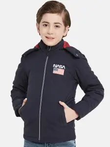 Octave Boys NASA Printed Hooded Sporty Jacket