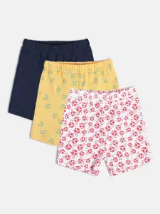 MINI KLUB Infant Boys Pack Of 3 Floral Printed Cotton Shorts