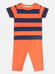 MINI KLUB Infant Boys Printed Round Neck T-shirt With Trousers
