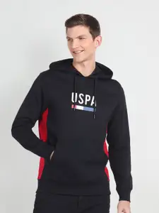 U.S. Polo Assn. Denim Co. Brand Logo Printed Hooded Cotton Sweatshirt