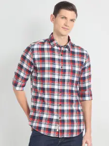 U.S. Polo Assn. Denim Co. Slim Fit Tartan Checked Pure Cotton Casual Shirt
