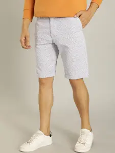 Indian Terrain Men Geometric Printed Slim Fit Pure Cotton Shorts