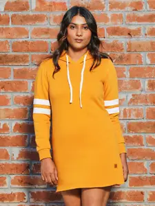 Campus Sutra Hooded Cotton T-Shirt Dress