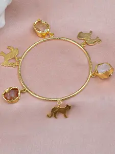 ZURII Brass Gold-Plated Stones Charm Bracelet