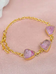 ZURII Brass Gold-Plated Stones Wraparound Bracelet