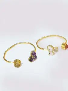 ZURII Set Of 2 Gold-Plated Kada Bracelet