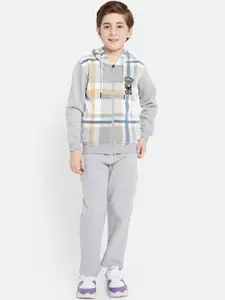 Octave Boys Checked Hooded Fleece Tracksuits