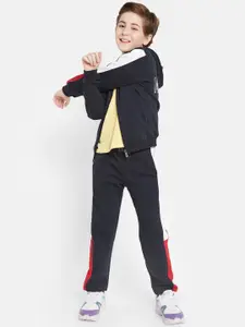 Octave Boys Typography Printed Hooded Sports Tracksuit