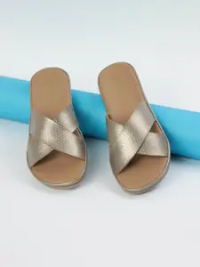 max Textured Open Toe Flats