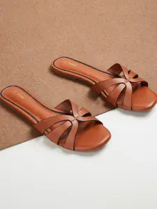 max Textured Strappy Open Toe Flats