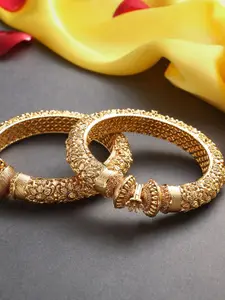AccessHer Set of 2 Gold Plated Stone Studded Bangles
