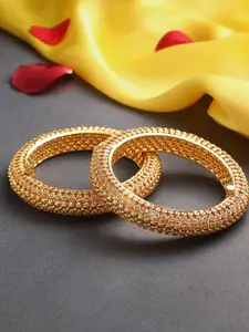 AccessHer Set Of 2 Gold-Plated Bangles