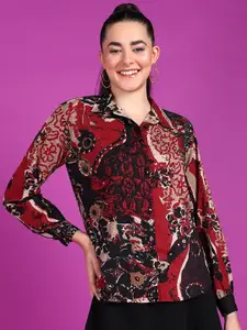 Popwings Smart Fit Abstract Printed Casual Shirt