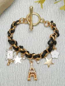 YouBella Gold-Plated Stone-Studded Charm Bracelet