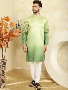 SOJANYA Striped Regular Sequined Jacquard Kurta With Churidar