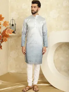 SOJANYA Striped Regular Sequined Jacquard Kurta With Churidar