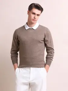 Arrow Round Neck Long Sleeves Pullover Sweater