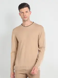 Arrow Round Neck Long Sleeves Pullover Sweater