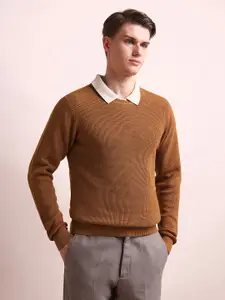 Arrow Round Neck Long Sleeves Pullover Sweater