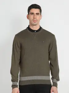 Arrow Sport Geometric Self Design Pure Cotton Pullover