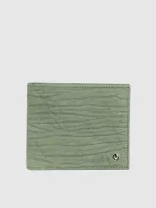 Allen Solly Men Self Design Leather Two Fold Wallet