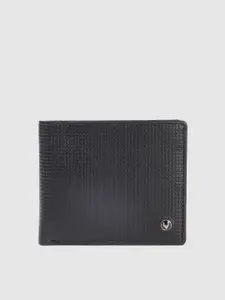 Allen Solly Men Geometric Textured Leather Two Fold Wallet