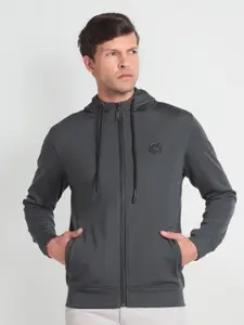 Arrow New York Hooded Front Open Sweatshirt