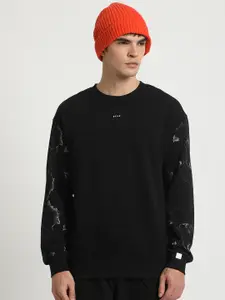 THE BEAR HOUSE Abstract Printed Pure Cotton Pullover Sweatshirt