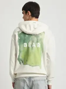 THE BEAR HOUSE Typography Printed Hooded Pure Cotton Pullover Sweatshirt