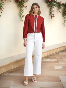 U.S. Polo Assn. Women Cuffed Sleeves Shirt Style Top